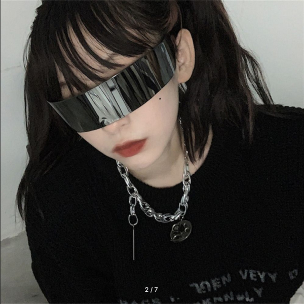Rimless sunglasses in Gothic style